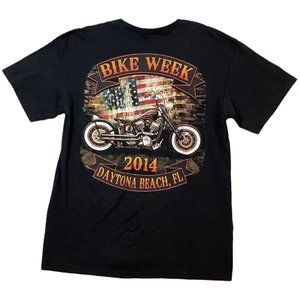 Daytona Beach Florida Bike Week 2014 Black T Shirt Men's Size L Cotton